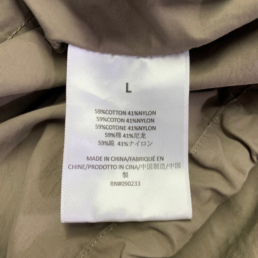 ESSENTIALS Size L Tan Cotton Nylon Logo Half Zip Jacket - Picture 7 of 8